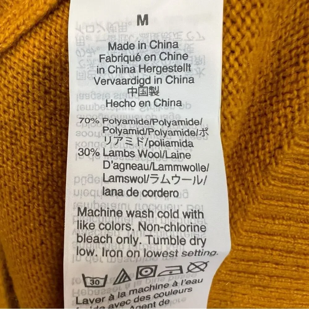 J. Crew Lambswool Blended Fabric Crewneck Sweater Mustard  Size Medium NWT